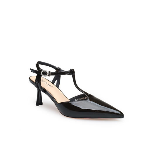 豪麟名鞋迪嘉女鞋半凉鞋牛移膜革DJYYA61WB009黑色 商品图0