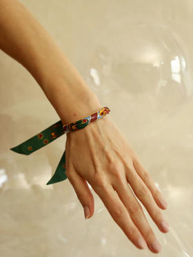 订购8周到｜AN-NEE-Bim émail bordeaux-星象图腾 2cm 丝巾手镯［法国设计师］