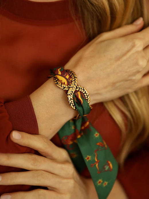 订购8周到｜AN-NEE-Tresse Or Vieillit-星象图腾 4cm 丝巾手镯［法国设计师］ 商品图2