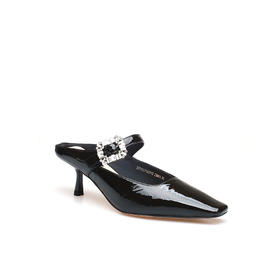 豪麟名鞋迪嘉女鞋穆勒鞋牛移膜革DJYYA61WB010黑色