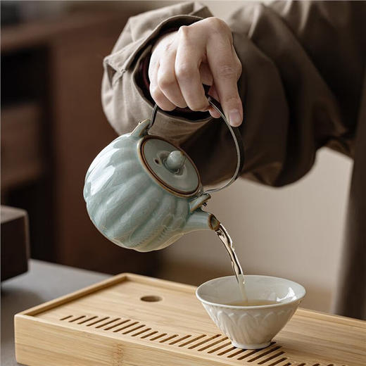 故宫文创宋时风雅五大名窑花瓣提梁茶具套装一壶四杯 商品图3