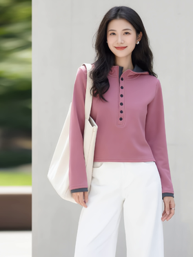 现货 臣禾	【撞色卫衣】德绒休闲连帽上衣	9261050375