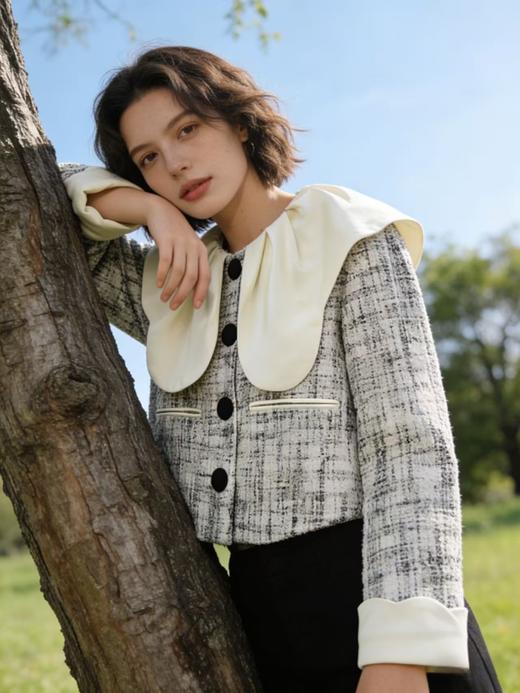 品牌特卖【自营】衣周期～小仙优品Q93（两穿）花瓣领韩系小香风外套-喜出 商品图3