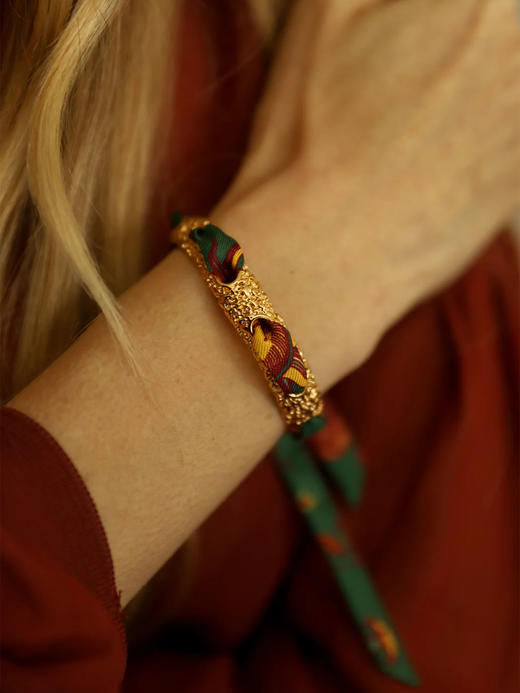 订购8周到｜AN-NEE-Queen-星象图腾 1cm 丝巾手镯［法国设计师］ 商品图1