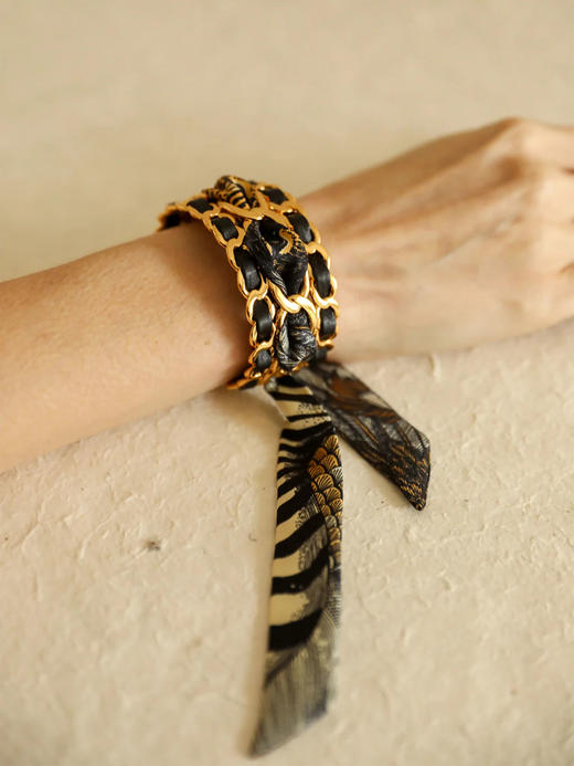 订购8周到｜AN-NEE-Décembre Noire-幻境旷野 2cm 丝巾手镯［法国设计师］ 商品图1