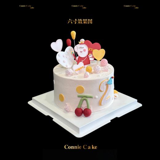 爱心气球小猪佩奇卡通蛋糕 商品图1