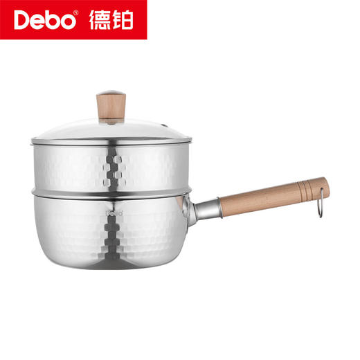 Debo德铂-温格特奶锅1.8L 上蒸下煮 一锅搞定（配蒸格、玻璃盖） 商品图6