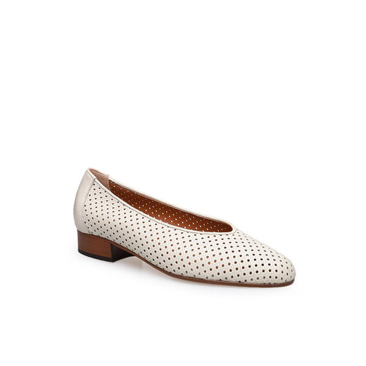 豪麟名鞋进口迪嘉女鞋深口鞋羊皮革4855白色 商品图0