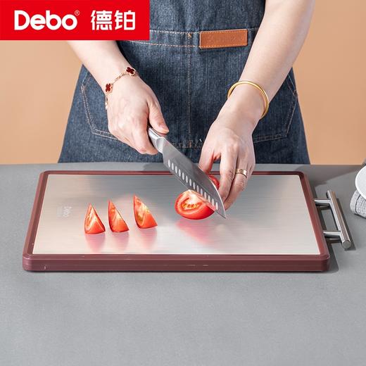 Debo德铂-迈克尔双面菜板 304不锈钢+乌檀木 双面可用 商品图6