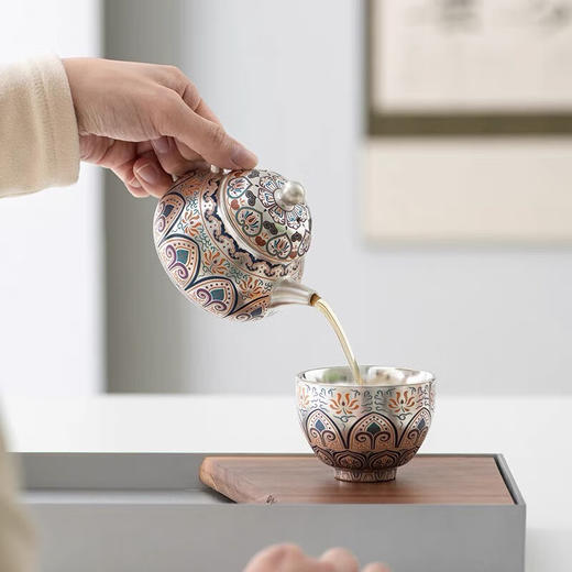 郑丽卿老师鎏银纯手工日式西施龙蛋功夫茶具一壶两杯 商品图3