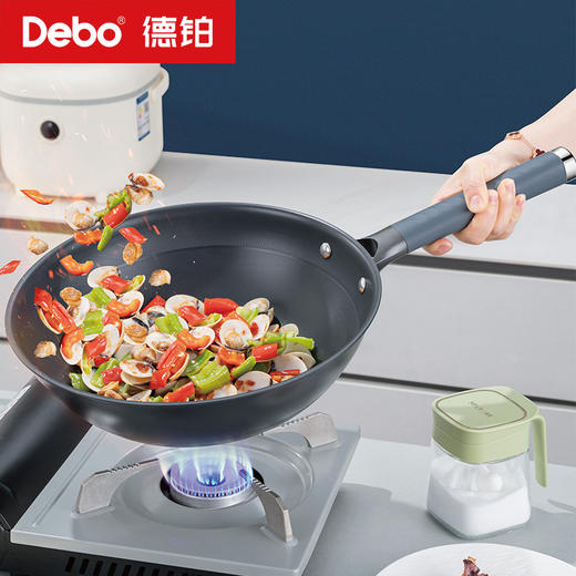 Debo德铂-沙利文炒锅 钛不粘0涂层不含氟（配玻璃锅盖） 商品图2