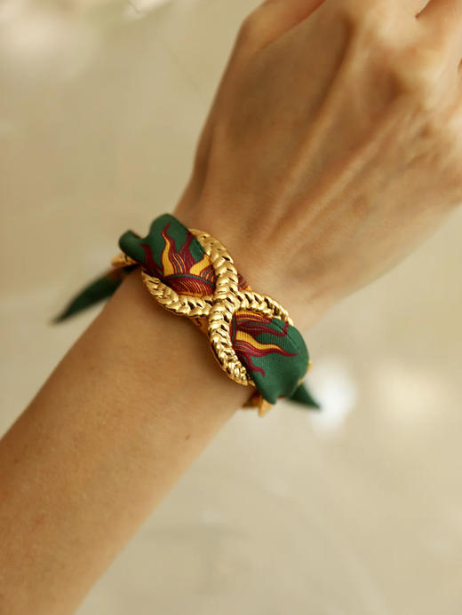 订购8周到｜AN-NEE-Tresse Or Vieillit-星象图腾 4cm 丝巾手镯［法国设计师］ 商品图2