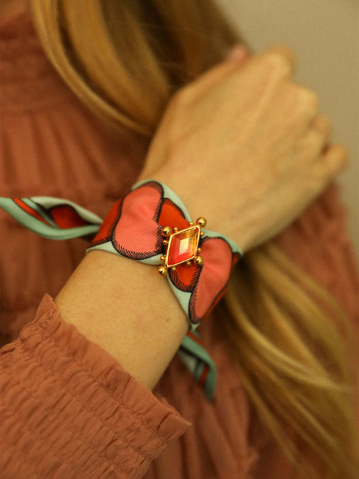 订购8周到｜AN-NEE-Circus Rose-律动节拍 4cm 丝巾手镯［法国设计师］ 商品图2