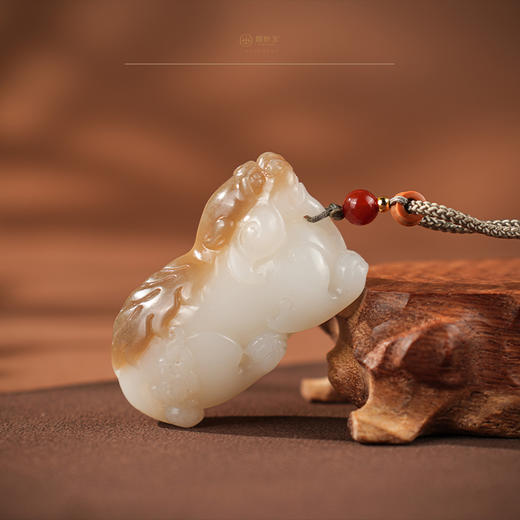 【赤背衔宝】羊脂白玉挂件 商品图3