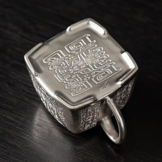 郑文强999纯银中式饕餮四方茶壶套装 商品图4