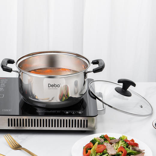 Debo德铂-纳克斯考两件套装锅 铂洛尼亚三件套装锅 优质不锈钢 不挑灶具 商品图3