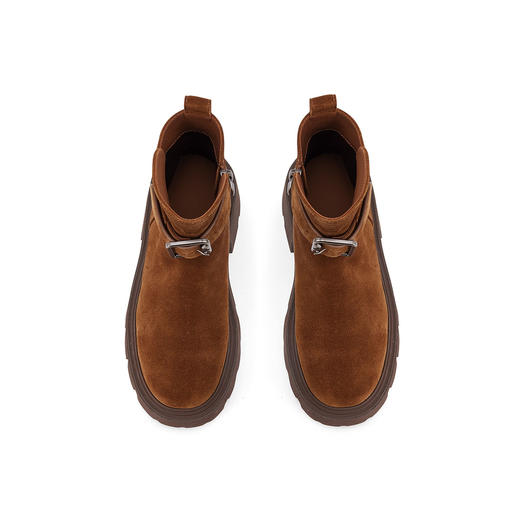 westory冬季休闲风厚底平跟加绒保暖舒适百搭马丁靴帅酷短靴S24DS85131 商品图4