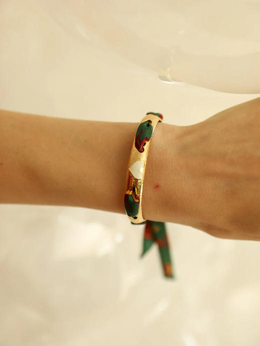 订购8周到｜AN-NEE-BAM Blanc-星象图腾 1cm 丝巾手镯［法国设计师］ 商品图2