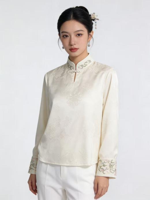 女装26春夏新品新中式盘扣长袖上衣2274-GZ6652 商品图0