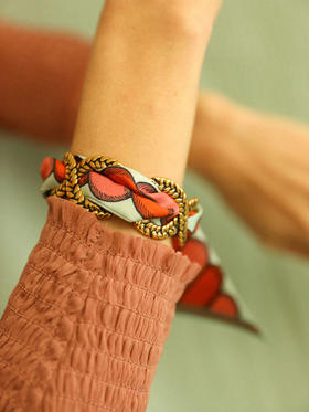 订购8周到｜AN-NEE-Tresse Or Vieillit-律动节拍 4cm 丝巾手镯［法国设计师］