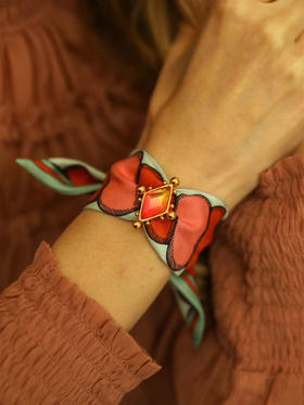 订购8周到｜AN-NEE-Circus Rose-律动节拍 4cm 丝巾手镯［法国设计师］