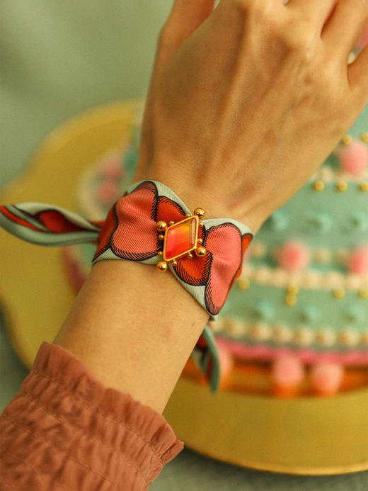 订购8周到｜AN-NEE-Circus Rose-律动节拍 4cm 丝巾手镯［法国设计师］ 商品图1