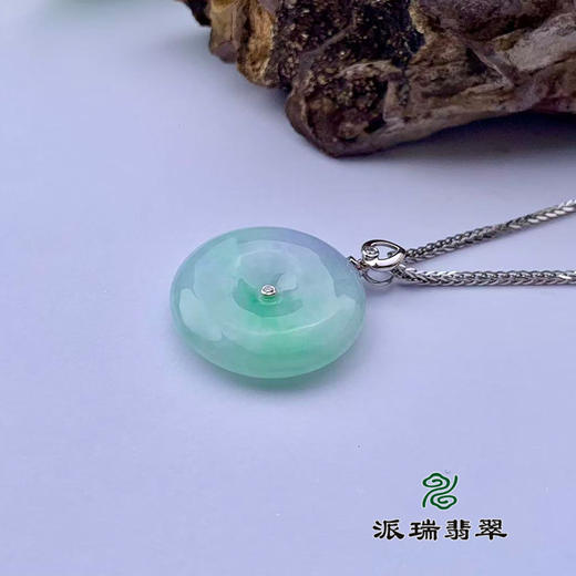 派瑞翡翠 18k金翡翠吊坠 糯种 绿色 商品图3