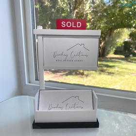 美国 名片置物展示架 双卡槽极简风格 商务适用办公桌会议室