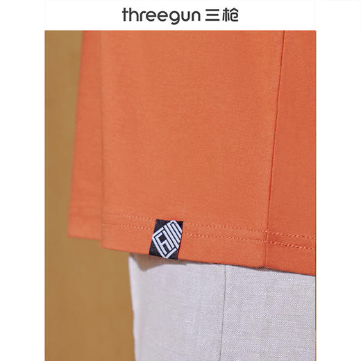 Threegun三枪 【高支麻感棉】圆领女士短袖T恤-23464A911 商品图3