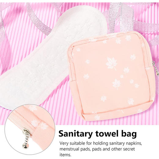 美国 布艺零钱包 卫生巾收纳包 化妆品收纳轻巧便携 商品图4