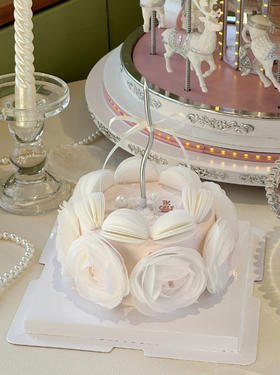 威化纸粉毛茛蛋糕（超重工 单层夹心）