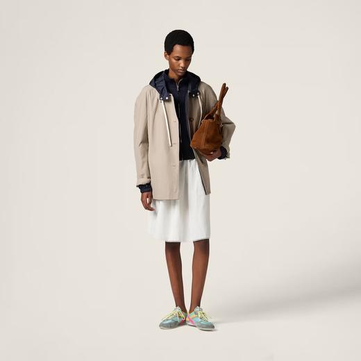 MIU  PANAMA棉 双面穿连帽茧型短风衣 商品图4
