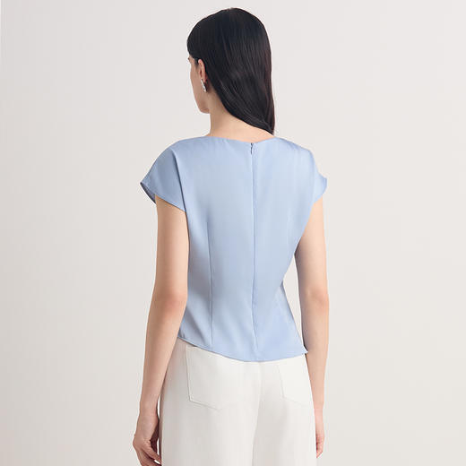 EITIE爱特爱2026夏季新款圆领通勤优雅温柔收腰小上衣8613307 商品图4