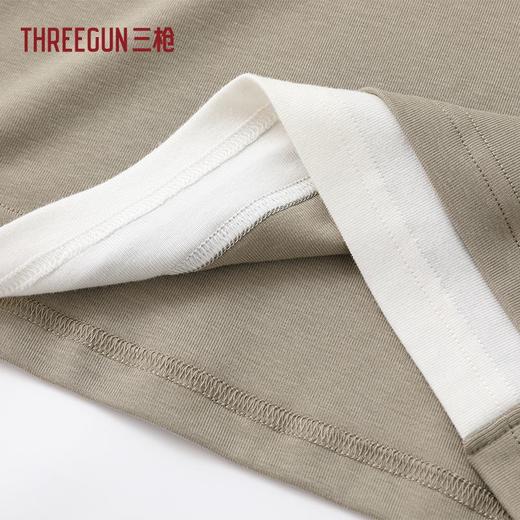 Threegun三枪 零碳莱赛尔棉罗纹拼接短袖女衫-T20184A01 商品图5