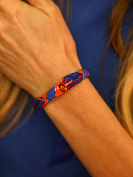 订购8周到｜AN-NEE-Bim émail orange-幻彩星语 2cm 丝巾手镯［法国设计师］ 商品图2