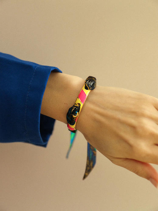 订购8周到｜AN-NEE-Bim émail rose-幻境霓彩 2cm 丝巾手镯［法国设计师］ 商品图2