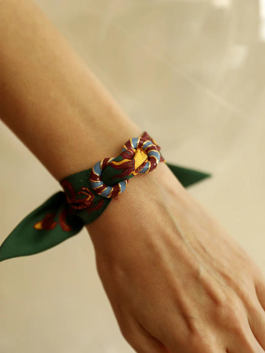 订购8周到｜AN-NEE-BIM Bordeaux -星象图腾 4cm 丝巾手镯［法国设计师］ 商品图0
