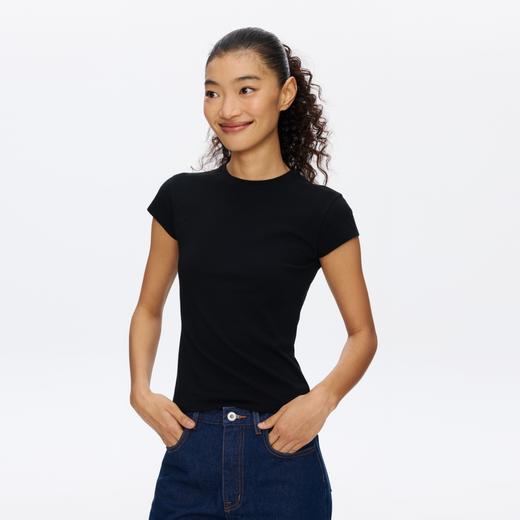 Oneup修身圆领短袖飞袖T恤 商品图3