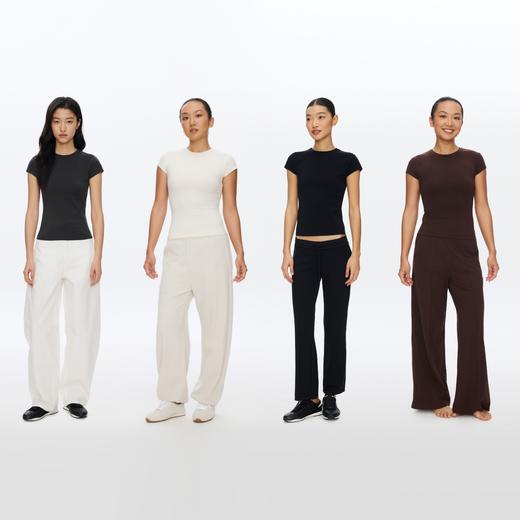 Oneup修身圆领短袖飞袖T恤 商品图4