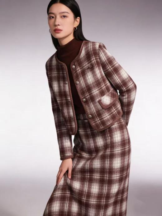 418良粉节|2026 活动爆款 活动爆款～【自营】衣周期～（三件套）Q81小香风格子外套➕打底衫➕半身裙三件套套装-喜出 商品图3