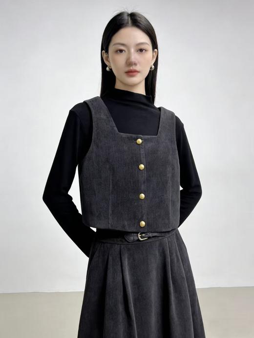 418良粉节|2026 活动爆款 活动爆款～【自营】衣周期～（三件套）Q78雪尼尔马甲➕半高领打底衫➕半身裙套装-喜出 商品图2