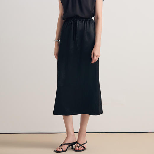 EITIE爱特爱醋纤休闲通勤显瘦a字高腰百搭半身裙2026夏季新款8606304 商品图2