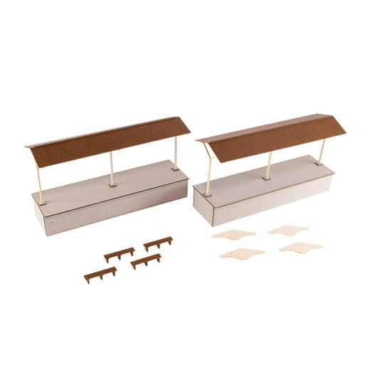 【GSC预售定金】1/80比例 纸制模型套件 街角配件系列 岛式地方站台 延长套装B（站台屋顶） 商品图4