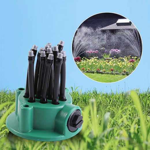 美国 多功能洒水器 草坪喷雾植物灌溉 自动喷淋12管360° 商品图0