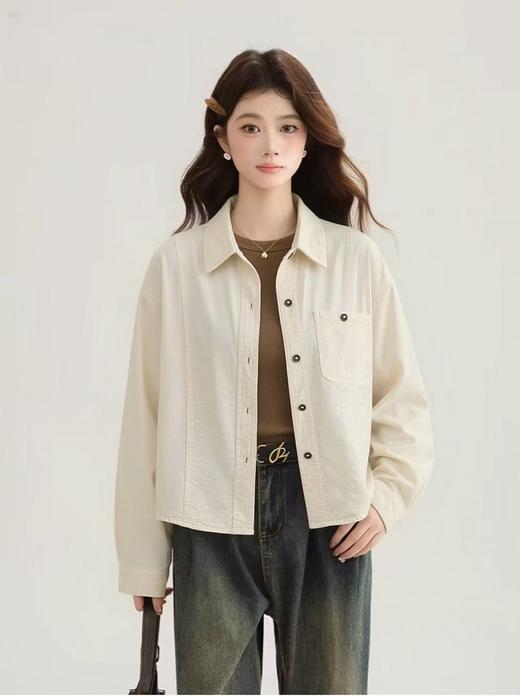 【自营】C310 软料牛仔100%棉短款宽松外套衬衣-喜出 商品图0