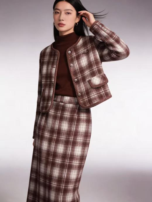 418良粉节|2026 活动爆款 活动爆款～【自营】衣周期～（三件套）Q81小香风格子外套➕打底衫➕半身裙三件套套装-喜出 商品图4