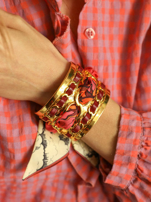 订购8周到｜AN-NEE-Décembre Bordeaux-时光星象 4cm 丝巾手镯［法国设计师］ 商品图1