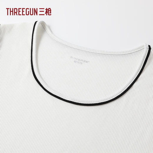 Threegun三枪 时尚罗纹宽松女背心-T30077A01 商品图2