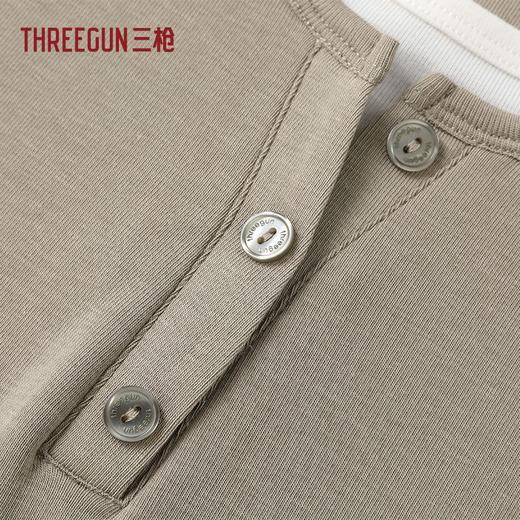 Threegun三枪 零碳莱赛尔棉罗纹拼接短袖女衫-T20184A01 商品图8