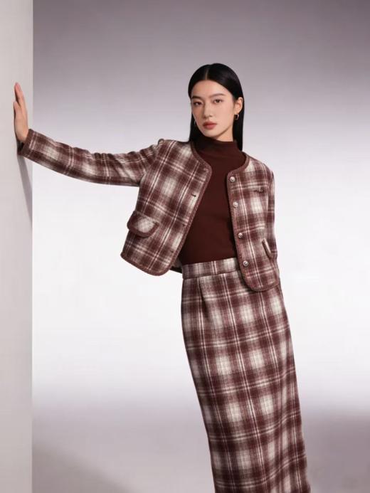 418良粉节|2026 活动爆款 活动爆款～【自营】衣周期～（三件套）Q81小香风格子外套➕打底衫➕半身裙三件套套装-喜出 商品图5